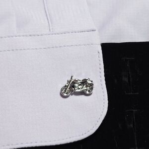 Motorcycle Cufflinks Men’s Novelty French Cuff Silver Bullet Back Biker Gift